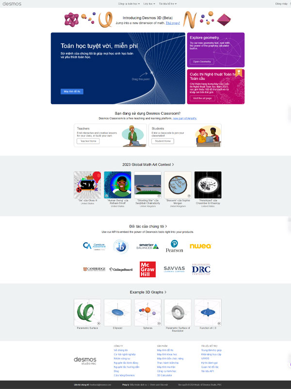 Mẫu thiết kế website giải toán trực tuyến nhanh